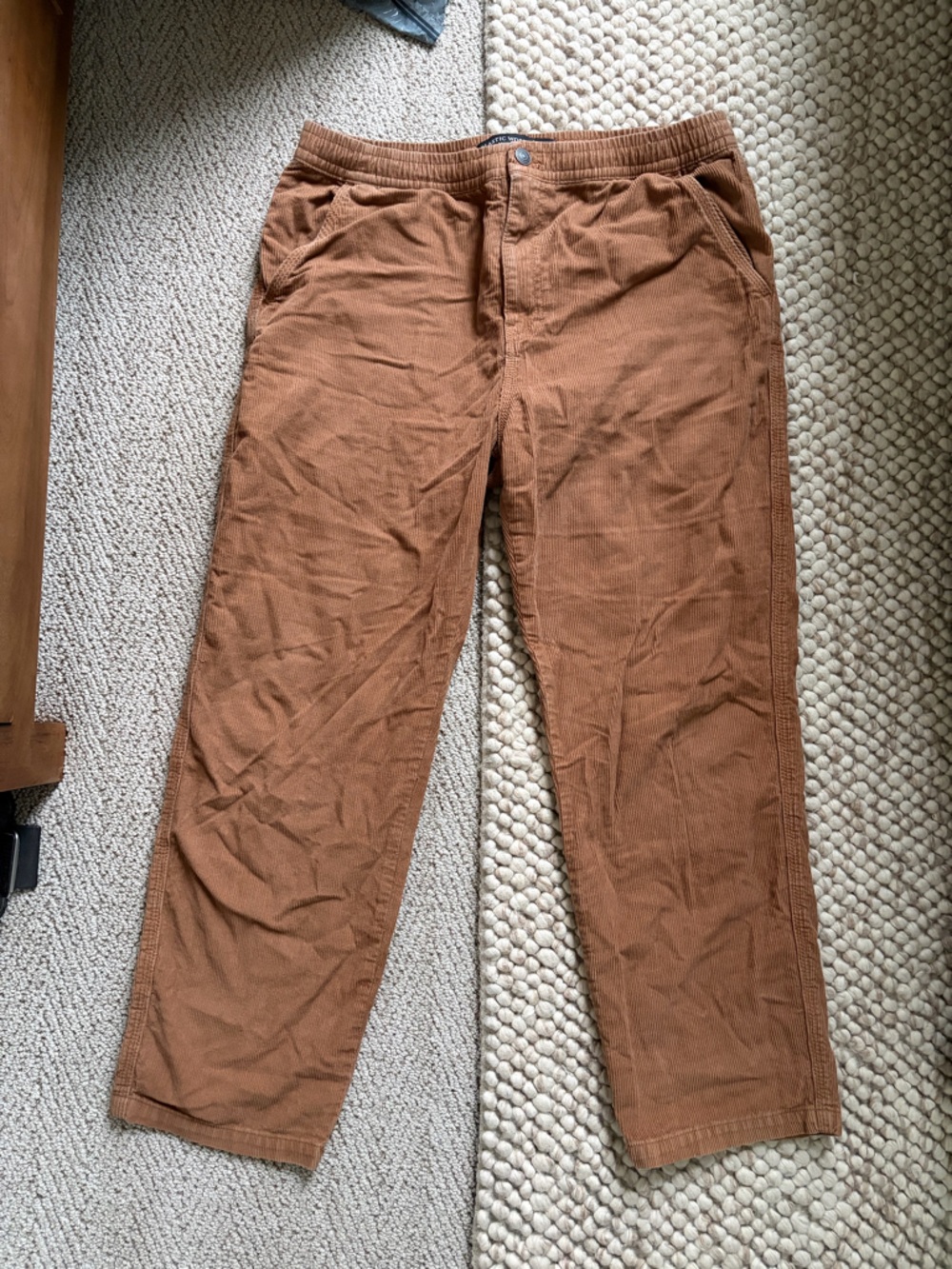 Cotton On Men's Corduroy Pants in Rust Brown
